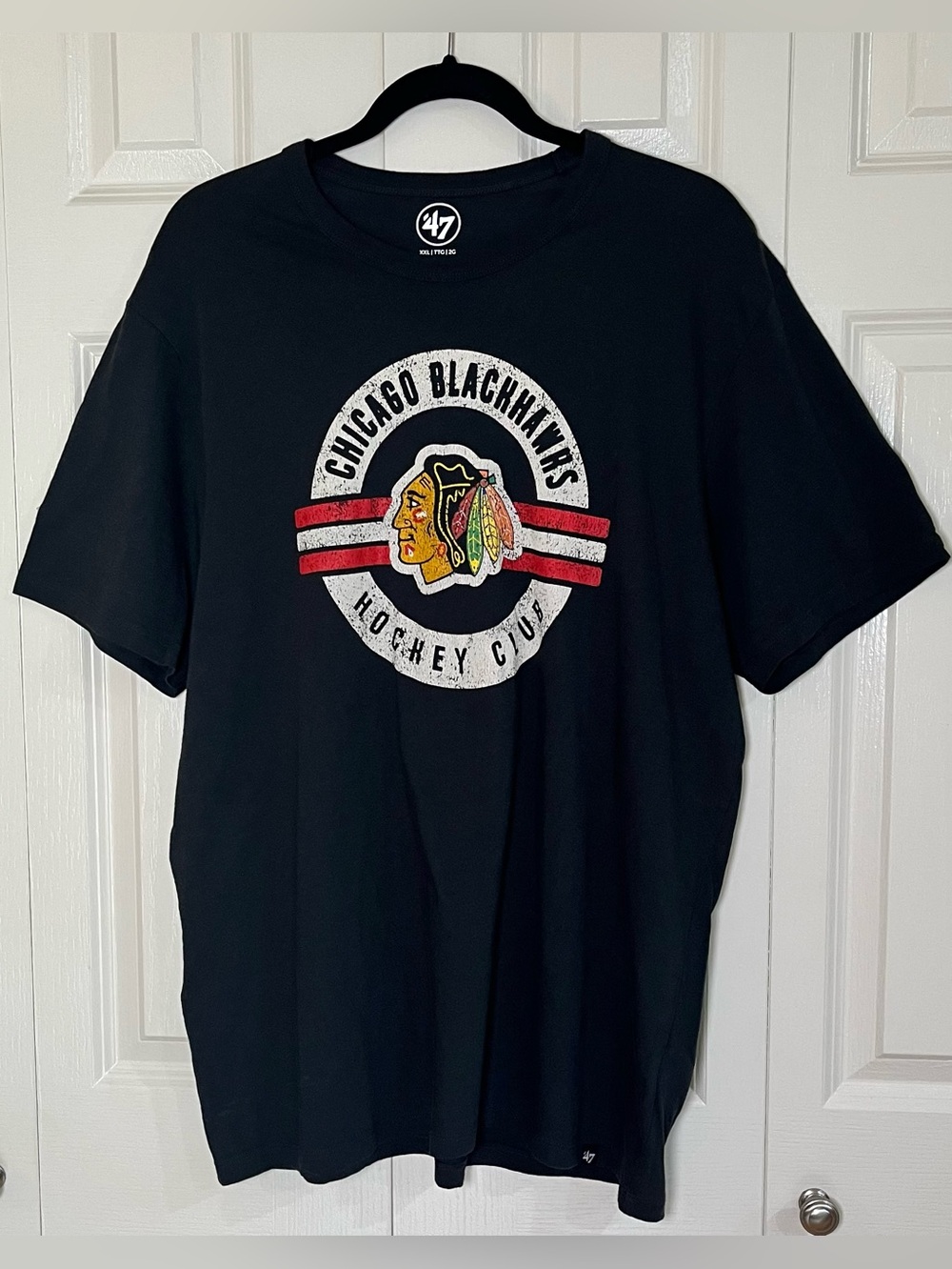 Chicago Blackhawks 47 Brand Black T Shirt Size XXL
